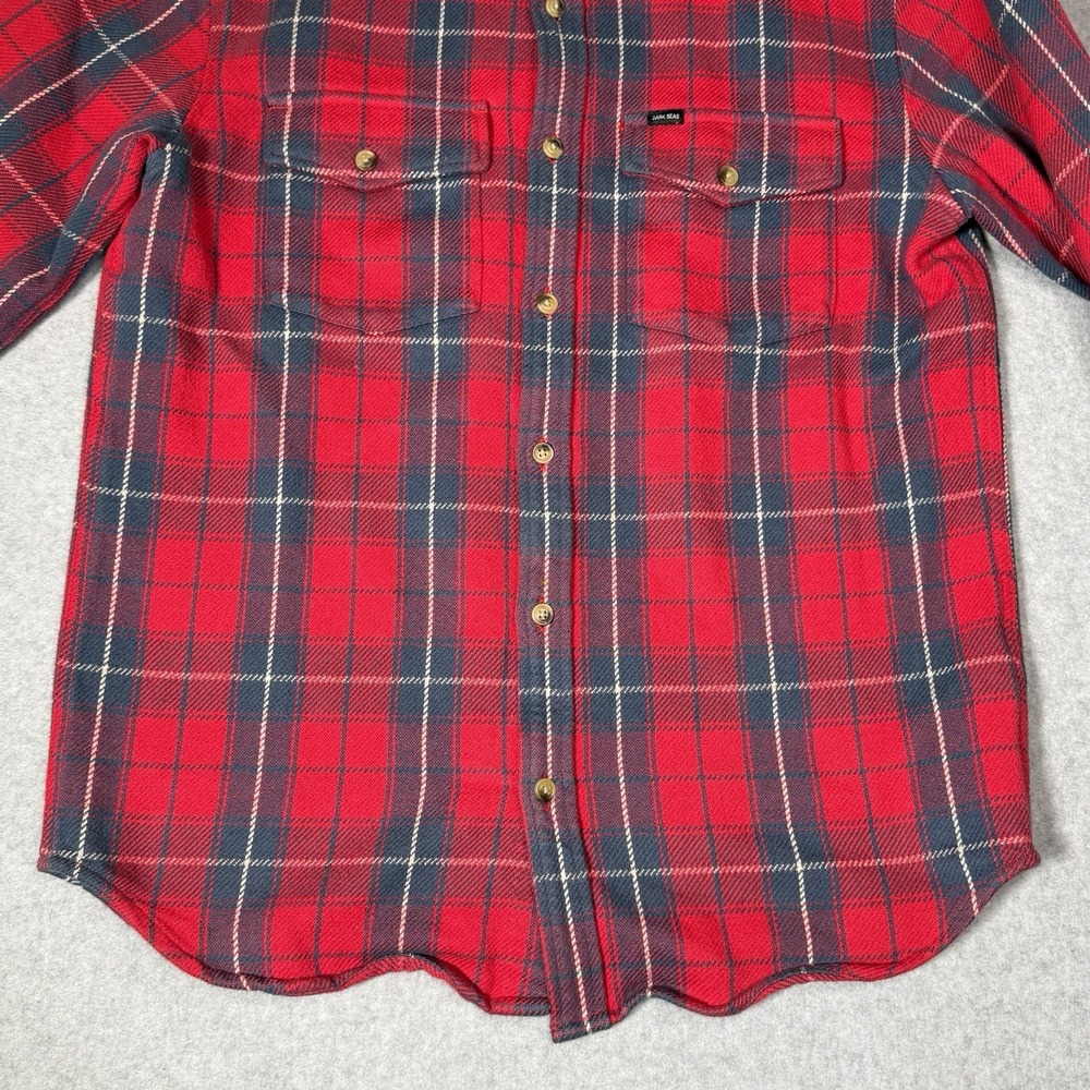 Dark Seas Division Anchor Pin Heavy Flannel Button Front Shirt Mens Medium Plaid - Picture 6 of 9